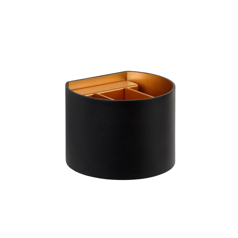 Lucide Afgeronde wandspotXio 2700K zwart - 09218/04/30